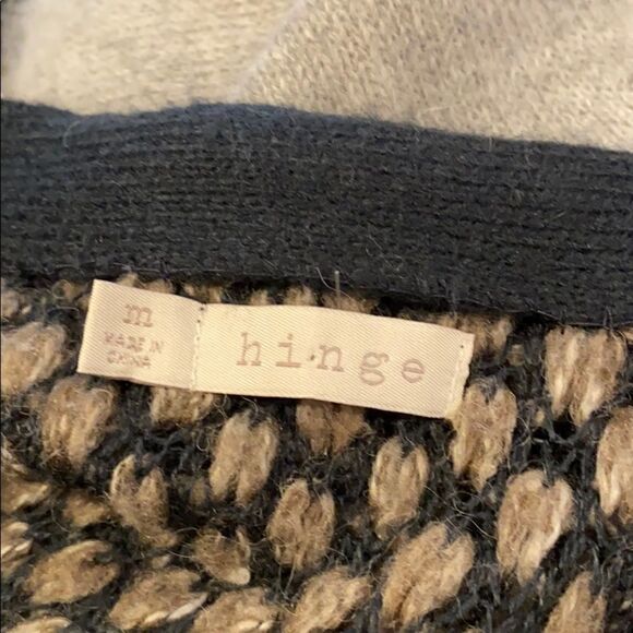 HINGE PEBBLE STITCH ANGORA CARDIGAN M - Picture 5 of 5